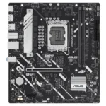 Motininė plokštė ASUS PRIME H810M-A-CSM, viršutinis vaizdas su jungčių išdėstymu