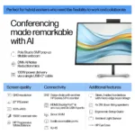 Monitorius HP Series 5 Pro 27 inch QHD USB-C Conferencing Monitor - 527pm (9E0Y9UT#ABB), vaizdas 7