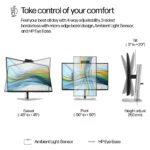 Monitorius HP Series 5 Pro 27 inch QHD USB-C Conferencing Monitor - 527pm (9E0Y9UT#ABB), vaizdas 9