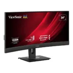 Viewsonic VG3456C monitor, close-up of the screen and bezel
