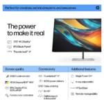 Monitorius HP Series 7 Pro 31.5 inch 4K Thunderbolt 4 Monitor - 732pk (8Y2K9AA#ABB), vaizdas 8