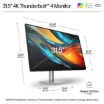 Monitorius HP Series 7 Pro 31.5 inch 4K Thunderbolt 4 Monitor - 732pk (8Y2K9AA#ABB), vaizdas 10