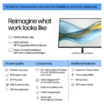 Monitorius HP Series 5 Pro 24 inch WUXGA Monitor - 524pn (9D9A7AA#ABB), vaizdas 7