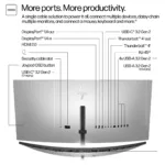 Monitorius HP Series 7 Pro 34 inch WQHD Conferencing Monitor - 734pm (8K157UT#ABB), vaizdas 9