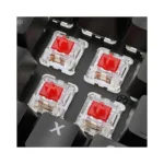 Sharkoon SKILLER SGK36W klaviatūra, matoma iš šono, su RGB LED apšvietimu