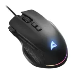Sharkoon SHARK Force 3 pelė, šoninis vaizdas su matomais mygtukais ir ratuku