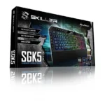 Sharkoon Skiller SGK5 klaviatūra su RGB LED apšvietimu, viršutinio kampo vaizdas
