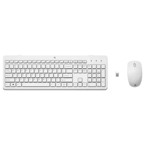 Klaviatūra HP Tastatur+Maus 230 Kabellos Weiß Deutsch (3L1F0AA#ABD)