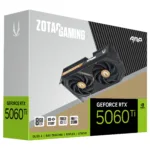 Zotac GAMING GeForce RTX 5060 Ti AMP, šoninis vaizdas su jungtimis