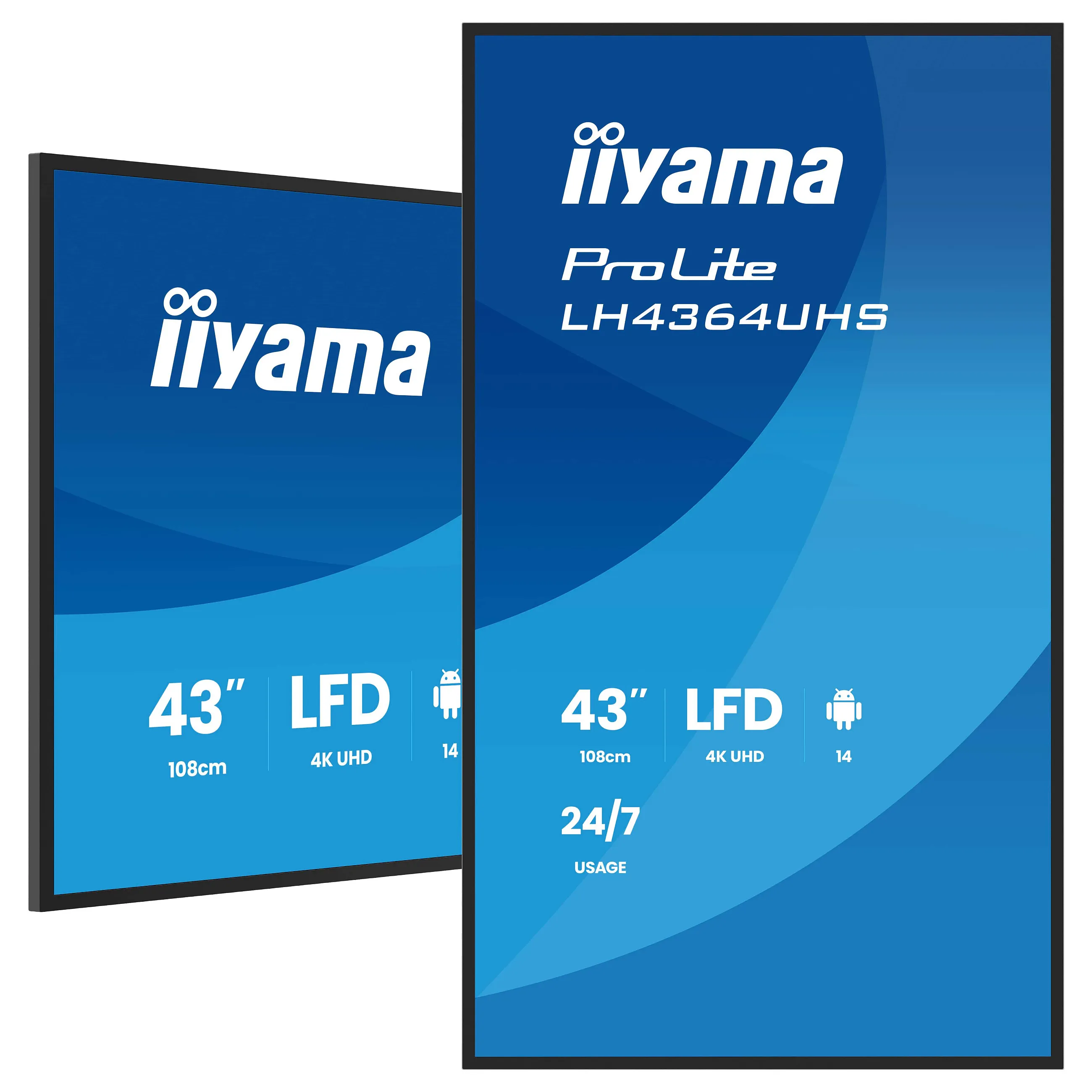 iiyama LH4364UHSB-B1AG Signage Display Komercinis ekranas iiyama LH4364UHSB-B1AG (LH4364UHS-B1AG)