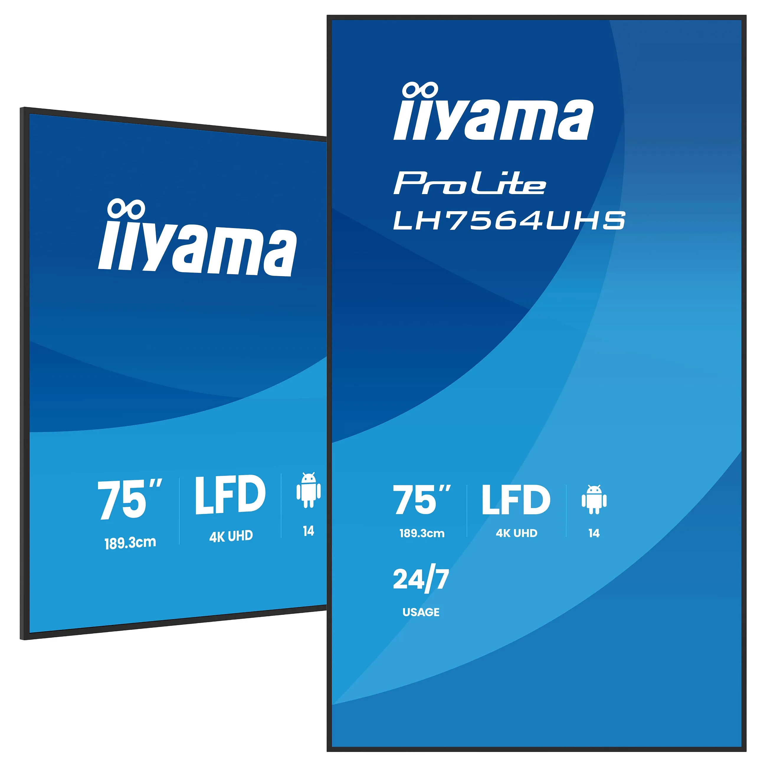 iiyama LH7564UHS-B1AG Signage Display Komercinis ekranas iiyama LH7564UHS-B1AG