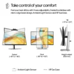 Monitorius HP Series 5 Pro 23.8 inch FHD USB-C Conferencing Monitor - 524pm (9E0G9UT#ABB), vaizdas 11