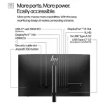 Monitorius HP Series 5 Pro 23.8 colių, matomas iš šono su USB-C jungtimi