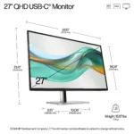 HP Series 5 Pro 27 inch QHD USB-C Monitor - 527pu computer monitor
