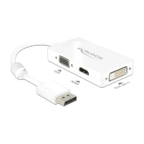 Vaizdo laidas ar adapteris DeLOCK 0.16m DisplayPort/VGA+HDMI+DVI-D (62655)