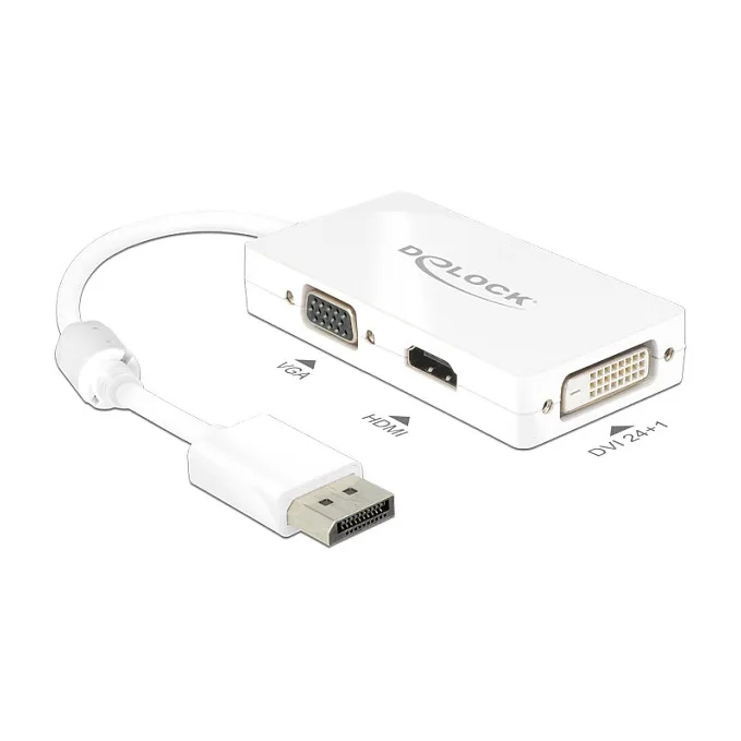DeLOCK 0.16m DisplayPort/VGA+HDMI+DVI-D Vaizdo laidas ar adapteris DeLOCK 0.16m DisplayPort/VGA+HDMI+DVI-D (62655)