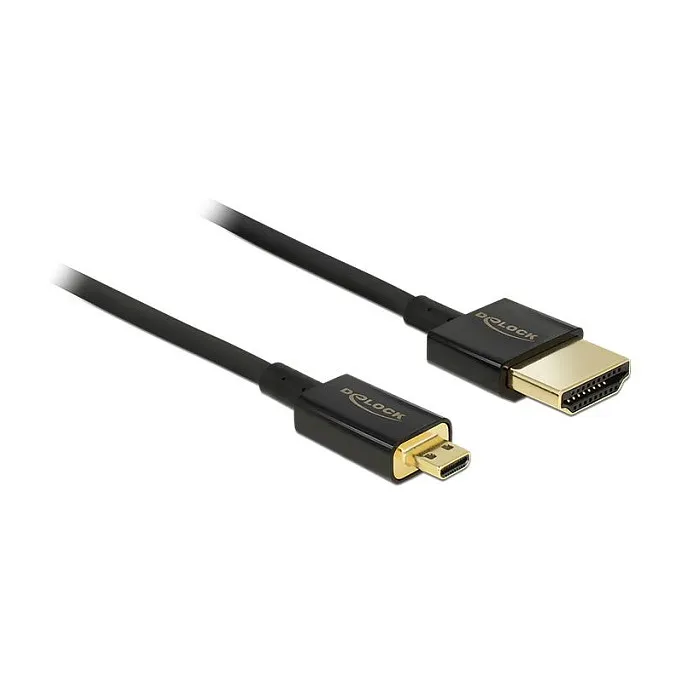 DeLOCK HDMI-A/HDMI Micro-D, 2 m HDMI cable HDMI kabelis DeLOCK HDMI-A/HDMI Micro-D, 2 m (84783)