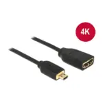 HDMI kabelis DeLOCK 0.2m, HDMI-A/HDMI Micro-D (65687), vaizdas 2