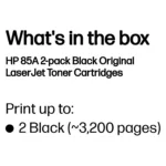Tonerio kasetė HP 85A 2-pack (CE285AD), juodos spalvos, vaizdas 3