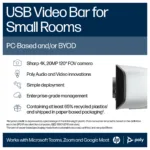 HP Poly Studio V12 USB Video Bar No Power Supply