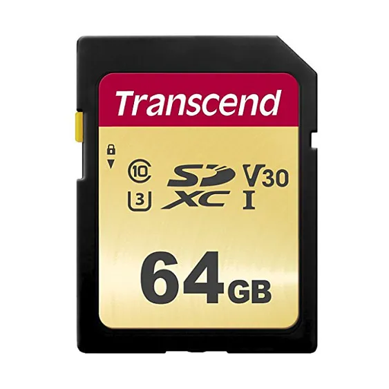 Transcend 64GB, UHS-I, SD Atminties kortelė Transcend 64GB, UHS-I, SD (TS64GSDC500S)