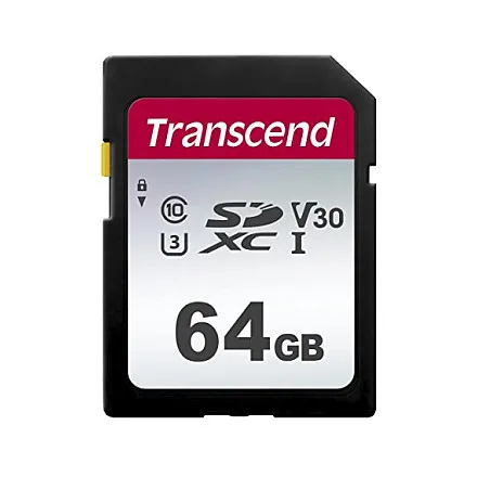 Transcend TS64GSDC300S memory card Atminties kortelė Transcend TS64GSDC300S