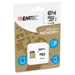 Atminties kortelė Emtec microSD Class10 Gold+ 64GB (ECMSDM64GXC10GP), vaizdas 2