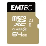 Atminties kortelė Emtec microSD Class10 Gold+ 64GB (ECMSDM64GXC10GP)