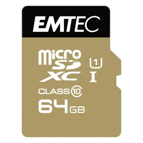 Atminties kortelė Emtec microSD Class10 Gold+ 64GB (ECMSDM64GXC10GP)