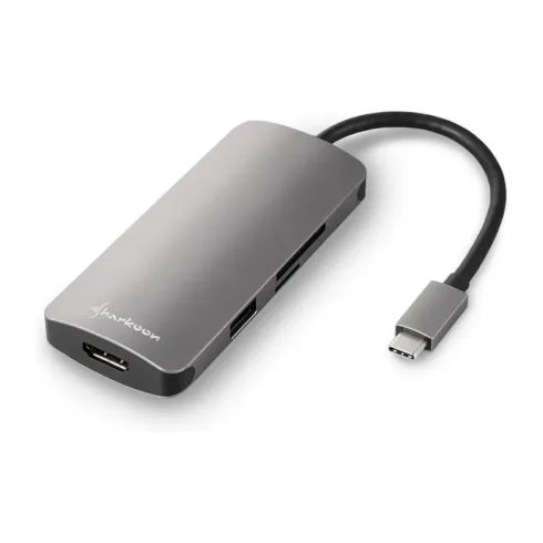 USB-C laidas ar adapteris Sharkoon USB 3.0 Type C Multiport Adapter
