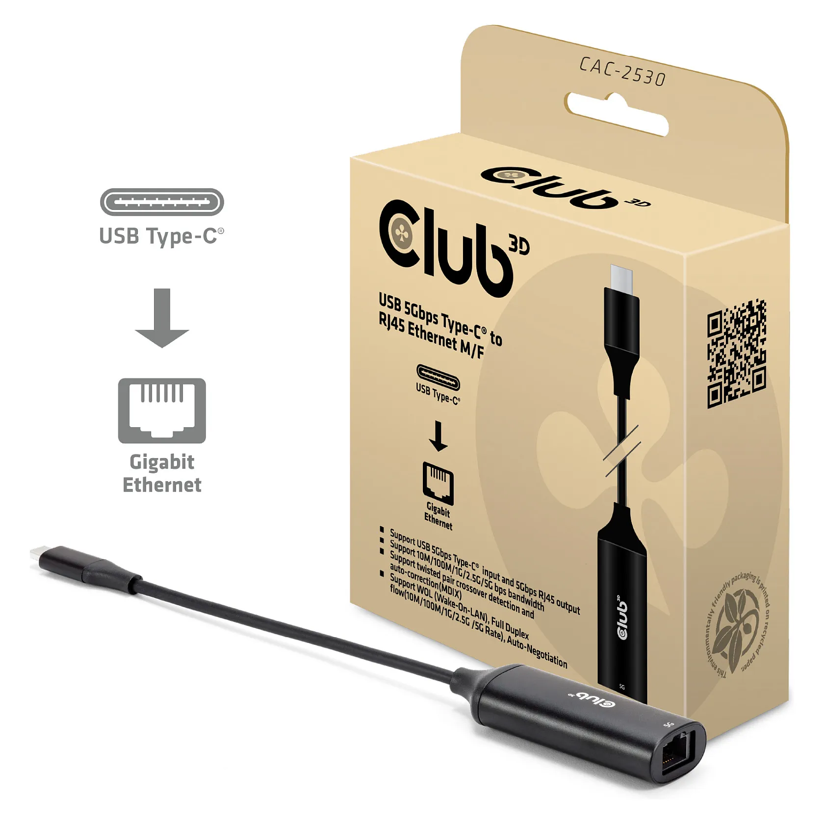 CLUB3D CAC-2530 laptop dock/port replicator Dokavimo stotelė CLUB3D CAC-2530
