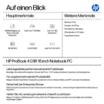 HP ProBook 4 G1iR 16 Intel Core i5-1334U 40.64cm 16Zoll WUXGA 16GB 512GB/SSD W11P SmartBuy 1J Gar (DE)