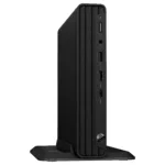 HP Pro Mini 260 G9 su matiniu paviršiumi ir priekiniu kampu