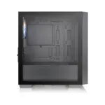 Korpusas Thermaltake Versa H16 TG ARGB, matomas iš šono su atidarytu stiklu