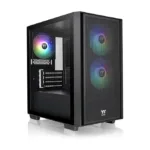 Korpusas Thermaltake Versa H16 TG ARGB, šoninis vaizdas su įmontuotu temperatuotu stiklu