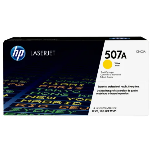 Tonerio kasetė HP 507A (CE402A), geltonos spalvos