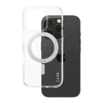 Telefono dėklas PanzerGlass CARE by Case Transparent w. Silver Kickstand & MagSafe iPhone 16 Pro (1326)