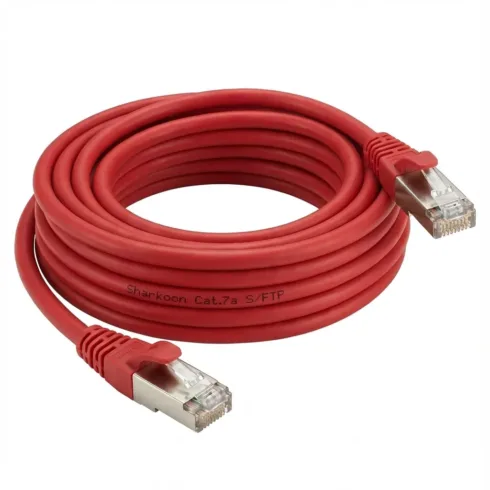 Tinklo kabelis Sharkoon Patchkabel SFTP. RJ-45. mit Cat.7a Rohkabel (rot. 10 Meter)