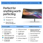 Monitorius HP Series 7 Pro 37.5 inch WQHD+ Thunderbolt 4 Monitor - 738pu (8K167AA#ABB), vaizdas 7