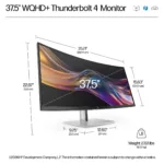 Monitorius HP Series 7 Pro 37.5 inch WQHD+ Thunderbolt 4 Monitor - 738pu (8K167AA#ABB), vaizdas 9