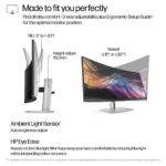 Monitorius HP Series 7 Pro 37.5 inch WQHD+ Thunderbolt 4 Monitor - 738pu (8K167AA#ABB), vaizdas 10