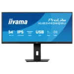 Monitorius iiyama ProLite XUB3493WQSU-B6, šoninis vaizdas su ekrano nustatymais