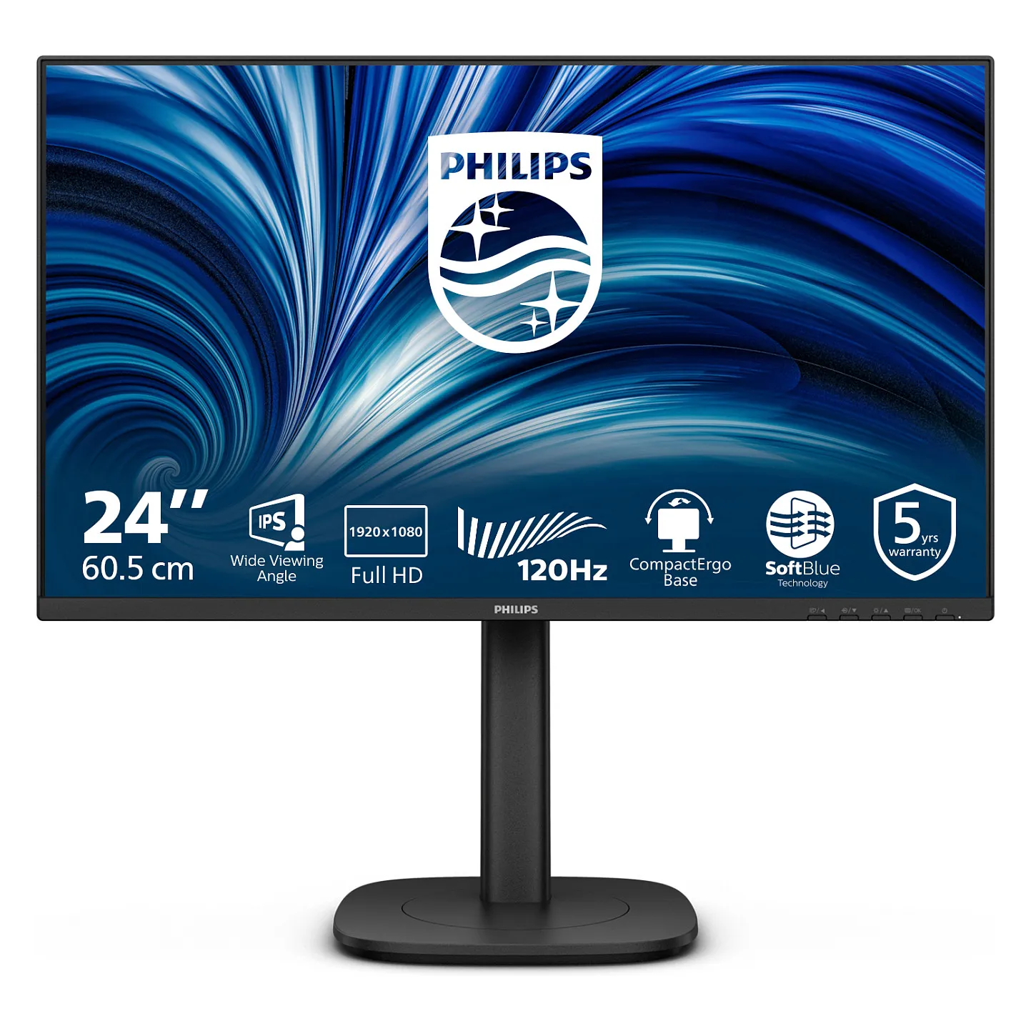 PHILIPS 60.45cm 23.8Zoll 1920x1080 120Hz IPS Flat H/A 150 MM TUV EyeSafe certified USB HUB SPEAKERS DP HDMI 300cd/m2 TCO 10 Philips 3000 series 24B2N3200J/00 computer monitor
