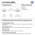 All-in-one kompiuteris HP Elite Studio 8 AiO Intel Core Ultra 7 265 60,45cm 23,8Zoll FHD 16GB (A55P2ET#ABD), vaizdas 3