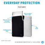 Nešiojamo kompiuterio dėklas HP 14 ReversP Blk/Geo Sleeve (2F2L4AA), vaizdas 6
