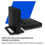 HP EliteDesk 8 Mini G1a su matiniu paviršiumi ir priekiniu įėjimų išdėstymu