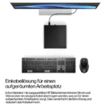 HP EliteDesk 8 Mini G1a su atidarytu dangčiu, rodoma vidinė struktūra