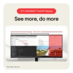 LG 34U511A-B monitorio galinis vaizdas su VESA tvirtinimu