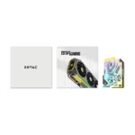 Zotac GAMING GeForce RTX 5060 Twin Edge OC White Edition, šoninis vaizdas su aušinimo sistema