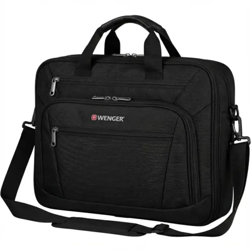 WENGER Meteor Brief 40,64cm 16Zoll – 43,18cm 17Zoll Laptop Briefcase with Tablet Pocket Black